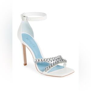 Schutz Linsey White Rhinestone Heels Size 10 New